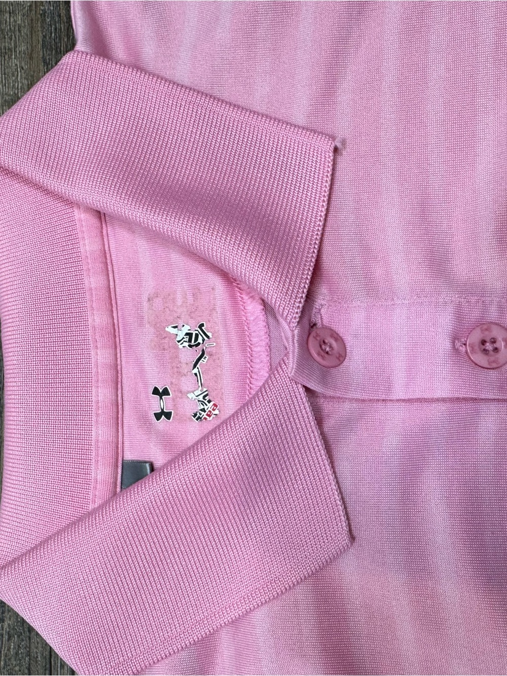 Under Armour Men's Golf Polo Pink Striped Performance SZ L - Picture 9 of 12